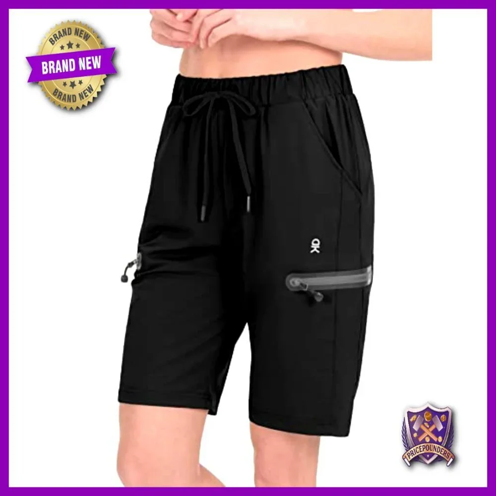 Ultra Stretch Quick Dry Lightweight Bermuda Shorts Drawstring Zipper Pocket